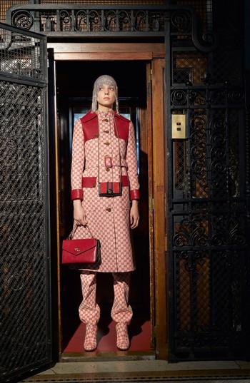 Women's Gucci Leather Trim Gg Canvas Trench Coat Us / 40 It - Red