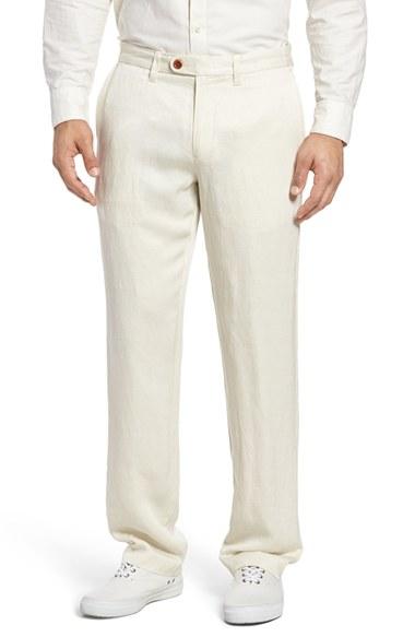 Men's Tommy Bahama 'la Jolla' Flat Front Pants X 30 - Beige