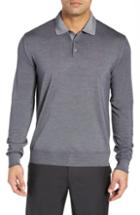 Men's Samuelsohn Dustin Wool Polo Sweater - Grey