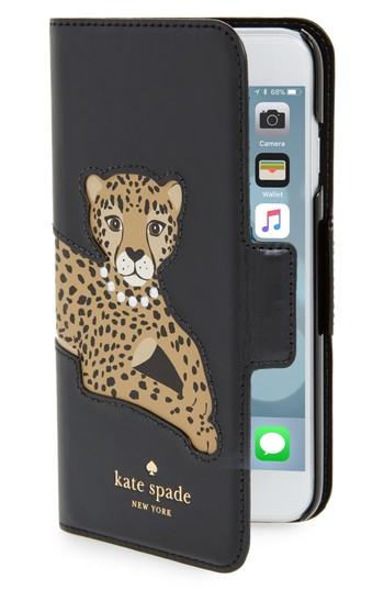 Kate Spade New York Cheetah Applique Iphone 7/8 Folio Case -