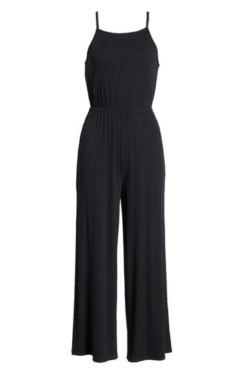 Women's Cupcakes And Cashmere Macall Rib Knit Wide Leg Jumpsuit - Black