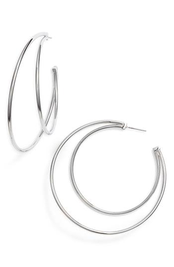 Women's Halogen 60mm Double Row Hoop Earrings
