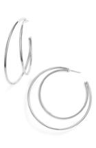 Women's Halogen 60mm Double Row Hoop Earrings