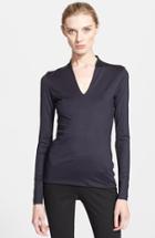 Women's Akris Long Sleeve Silk Jersey Blouse