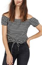 Women's Madewell Melody Stripe Off The Shoulder Top - Black
