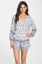 Women's Fraiche By J Paisley Print Long Sleeve Romper