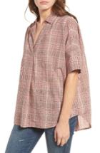 Women's Madewell Courier Plaid Button Back Top