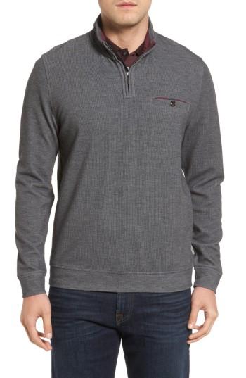 Men's Ted Baker London Valerio Quarter Zip Pullover (l) - Black