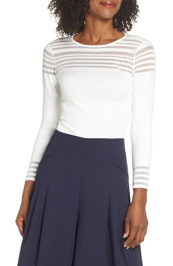 Women's Eliza J Mesh Inset Top - Ivory