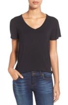 Petite Women's Halogen Modal Jersey V-neck Tee P - Black