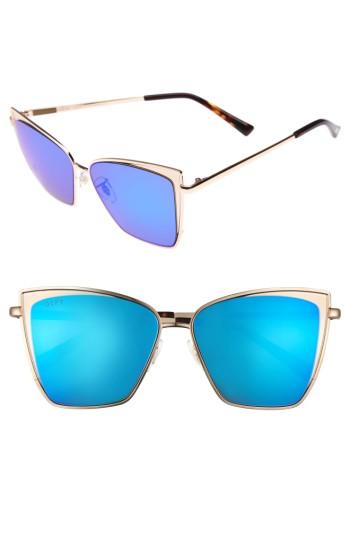 Women's Diff Becky 57mm Sunglasses - Gold/ Blue