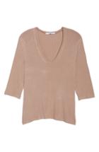 Women's Bp. U-neck Rib Knit Top, Size - Brown