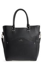 Celine Dion Motif Leather Tote - Black