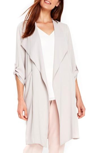 Women's Wallis Marcel Drape Front Long Jacket Us / 14 Uk - Grey