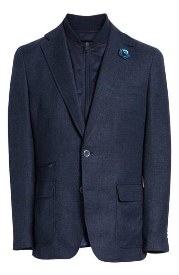 Men's Robert Graham Downhill Tailored Wool Sport Coat - Blue