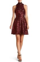 Women's Dress The Population Stevie Sequin Fit & Flare Dress - Red