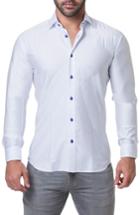 Men's Maceoo Fibonacci Math Trim Fit Print Sport Shirt (s) - White