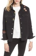 Women's Billy T Embroidery Stud Detail Cotton Twill Jacket - Black