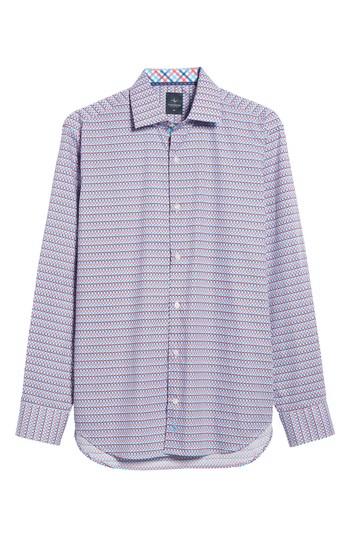 Men's Tailorbyrd Luling Print Sport Shirt, Size - Blue