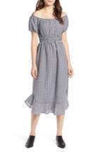 Women's Treasure & Bond Gingham Off The Shoulder Dress, Size - Black