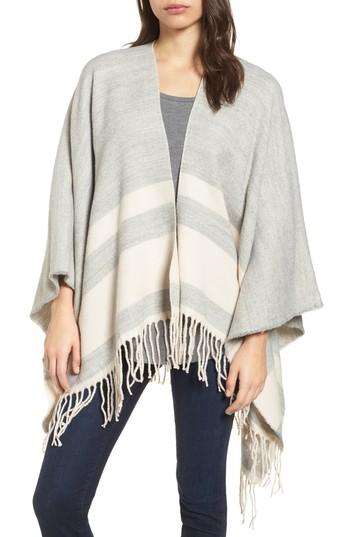 Women's Vince Camuto Stripe Ruana, Size - Grey
