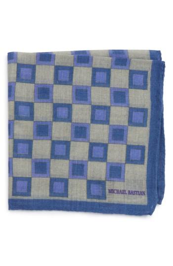 Men's Michael Bastian Geometric Pocket Square, Size - Grey