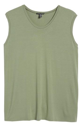Women's Eileen Fisher U-neck Stretch Jersey Tunic - Green
