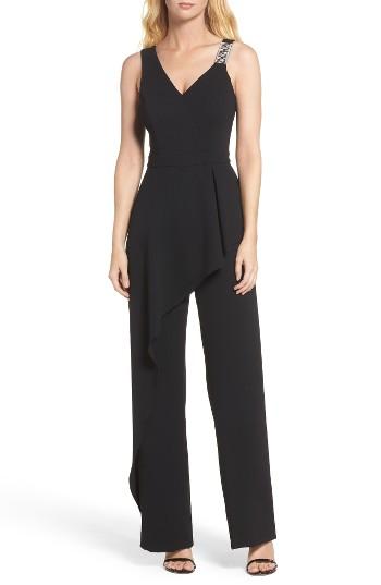 Women's Xscape Crepe Jumpsuit - Black