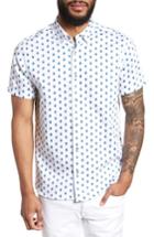 Men's Ted Baker London Sineral Trim Fit Short Sleeve Sport Shirt (xxl) - White