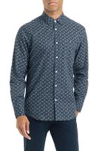 Men's Good Man Brand Floral Dot Slim Fit Sport Shirt, Size - Blue