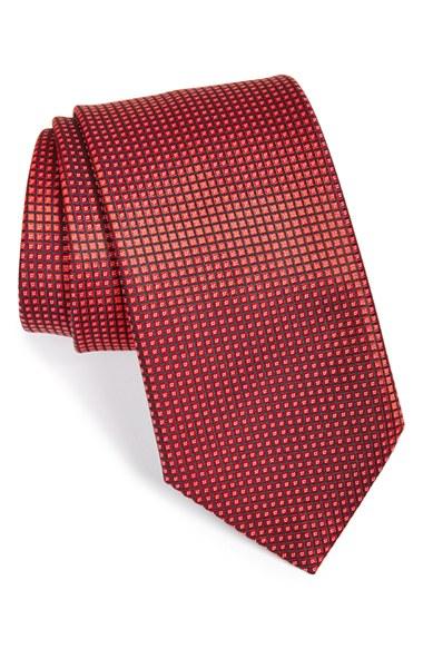Men's Ermenegildo Zegna Geometric Silk Tie, Size - Red