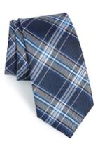 Men's Nordstrom Men's Shop Classic Plaid Silk Tie, Size - Blue