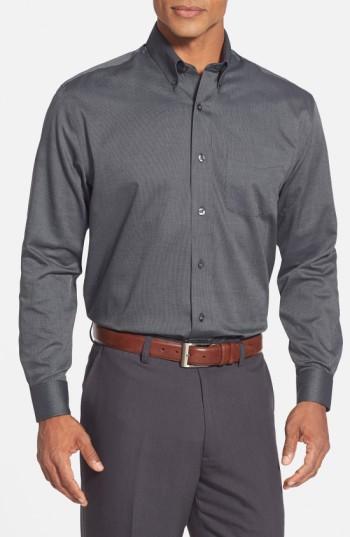 Men's Cutter & Buck 'nailshead' Classic Fit Sport Shirt, Size - Black (online Only)