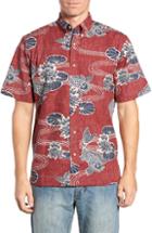 Men's Reyn Spooner Kyoto Ponds Fit Sport Shirt, Size Medium - Red