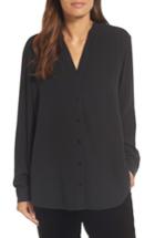 Women's Eileen Fisher Silk Blouse - Black