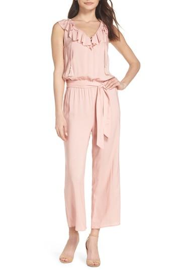 Women's Paige Paletta Ruffle Neck Jumpsuit - Pink
