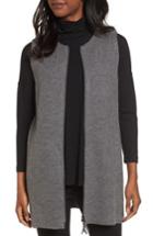Women's Eileen Fisher Long Boiled Wool Vest - Grey