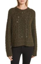 Women's Rag & Bone Jemima Wool & Alpaca Blend Beaded Sweater - Green