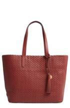 Cole Haan Payson Rfid Woven Leather Tote - Brown