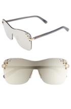 Women's Jimmy Choo Masks 63mm Rimless Shield Sunglasses - Rose/ Gold/ Grey