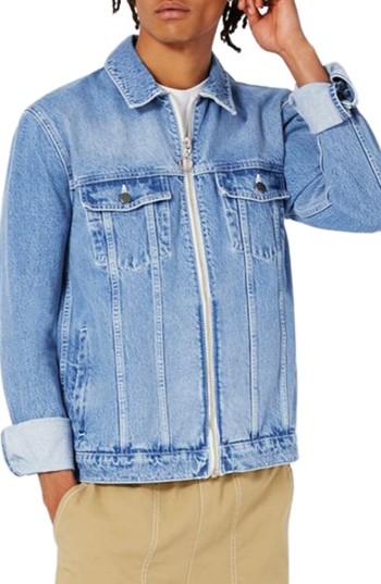 Men's Topman D Collection Denim Trucker Jacket