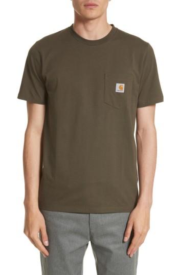 Men's Carhartt Work In Progress Logo Pocket T-shirt, Size - Green
