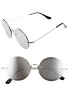 Women's A.j. Morgan 56mm Rimless Round Sunglasses - Silver / Silver Mirror