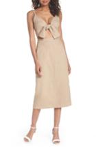 Women's Caara Tie Front Linen Blend Sundress - Beige