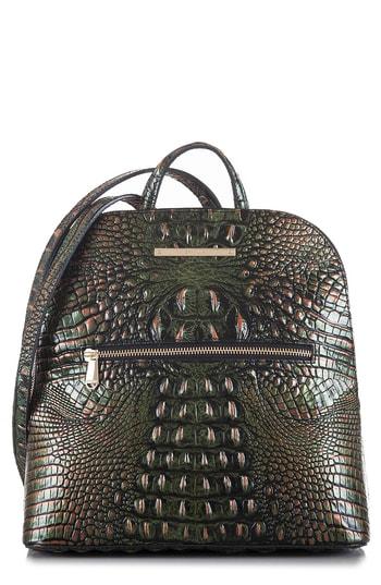 Brahmin Felicity Croc Embossed Leather Backpack -