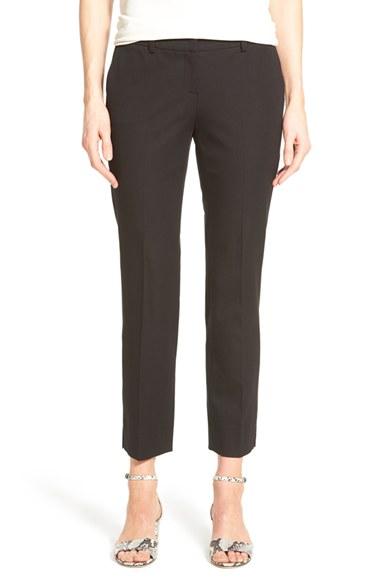 Women's Halogen Crop Stretch Cotton Pants - Black