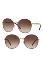 Women's Burberry 56mm Gradient Round Sunglasses - Lite Gold