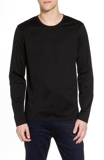 Men's Calibrate Mercerized Cotton Crewneck Long Sleeve T-shirt - Black
