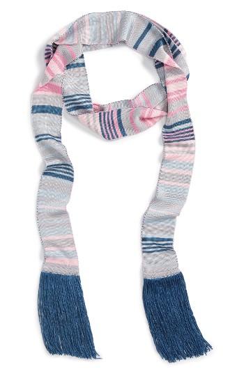 Women's Halogen Stripe Fringe Skinny Scarf