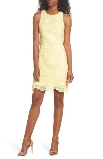 Women's Eliza J Lace Sheath Dress - Yellow